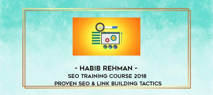 Habib Rehman - SEO Training Course 2018: Proven SEO & Link Building Tactics digital courses