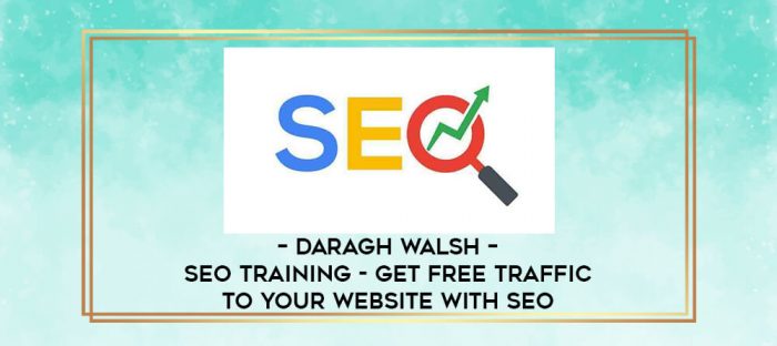 Daragh Walsh - SEO Training - Get Free Traffic To Your Website With SEO digital courses